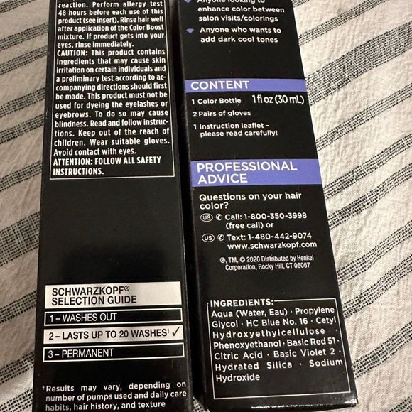 $ Schwarzkopf $ bundle of 2 Color Boost Dark Cool Hair Color - Picture 2 of 4